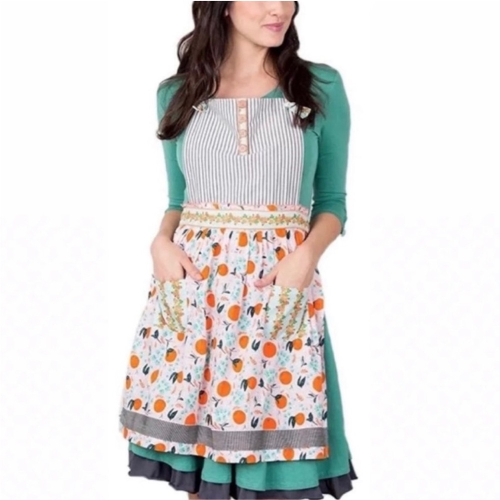 Matilda Jane Teal and Orange Apron Dress